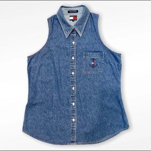 Vintage Tommy Hilfiger Sleeveless Denim Shirts 12